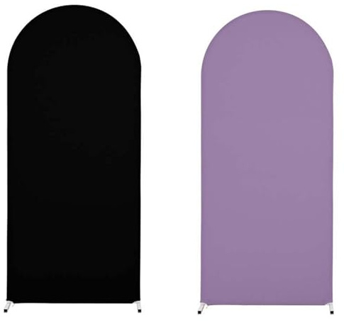 Dubbelsidig båge för bröllopsdekoration, spandex, perfekt för födelsedagsfester och (svart lila, 6,6 tum 100 x 200 cm)