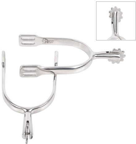 JA Horse Reitsporen Pferde Reiten Sporen aus hochwertiger Edelstahl, langlebig, rostfrei (Herren 30 mm, Schultheiss, großes Sonnenrad)