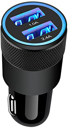 Car Charger Adapter, AILKIN 3.4A Dual Port Cigarette Lighter USB Charger, 12V USB Socket Fast Car Phone Charger for iPhone 17 Pro/16/15/14/13/12, Samsung Galaxy S25/S24/S23/S22/S21/A17/A16/A56/A55/A36