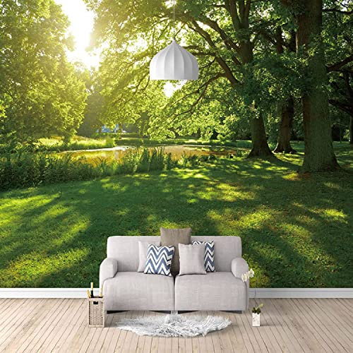 Mural De Foto Personalizado - Bosque Verde Belleza Natural - Papel Tapiz Autoadhesivo Panorama 3D Mural De Pared Papel Tapiz Efecto 3D Póster De Pared Para Sala De Estar Dormit 140(ancho)x70(alto) cm
