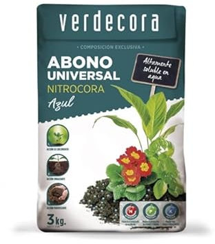 Verdecora Abono Nitrocora Azul Universal 3kg | Fertilizante Mineral | Favorece Equilibrio nutricional de Tus Plantas (Portes INCLUIDOS)