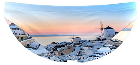 VBFOFBV Short de Bain imprimé Jammer pour Homme,Grèce Paysage de Bord de mer Santorini