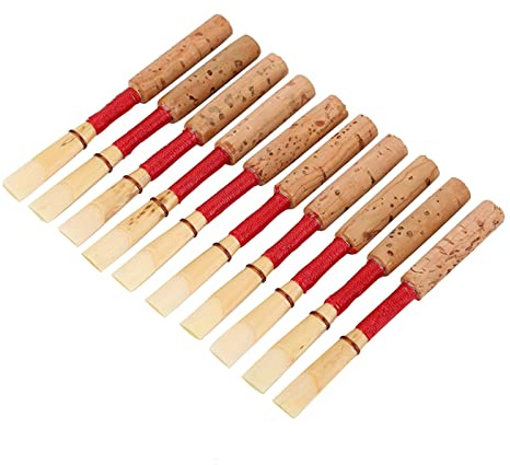 10Pcs Oboe Reeds Medium Soft Oboe Reed Red Handmade Wind Instrument Replacement Parts for Beginners