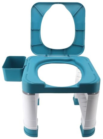 Asixxsix Toilette Portatile,Design Dorsale della Toilette Mobile per la casa con Porta Carta igienica Rimovibile, 330,7 lb di Cuscinetto, Secchio Toilette Leggero Antiscivolo per Anziani