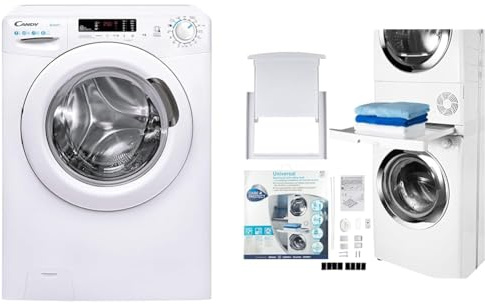 Candy Smart CS4 1272DE/1-S Lavatrice, 7 Kg, 1200 Giri, Connettività NFC, Cicli Rapidi & CARE + PROTECT Kit di Incolonnamento Universale, Kit di Incolonnamento Salvaspazio