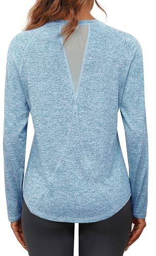 Gyabnw Womens Sports Top UPF 50+ Sun Protection Long Sleeve Quick Dry | Lightweight activewear for running yoga hiking cycling gym training and other outdoor activities