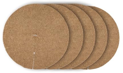 La Cordeline 5 Disques de Paillage en Fibre de Coco Naturel Ø 30 cm - 900g/m² - Tapis de Protection Contre Les Mauvaises Herbes, Isolation Thermique et Protection Naturelle des Plantes