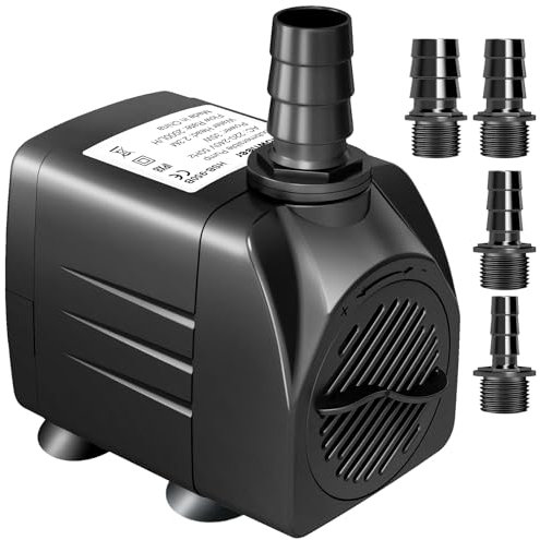 Aquarium Water Pump 35W 2000L/H Ultra Quiet Submersible Pump 4 Nozzles with 2.3m High Lift for Fountain, Fish Tank Filter, Pond, Statuary and Hydroponic (2000L/H)