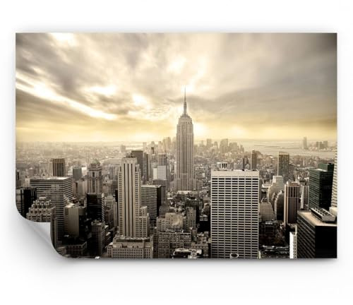 ARTTOR Papel pintado de papel no tejido Standard - Ciudad rascacielos manhattan nuevo york - 350x256 cm - Fotomurales Decorativos Papel tapiz fotográfico Dormitorio Para la sala - WF1AA350x256-2630