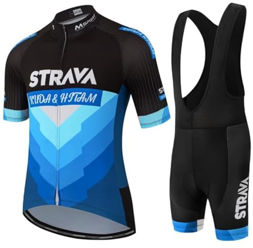 SIDE BIKE Conjunto de Ciclismo Completo – Maillot + Culotte con Pantalones Cortos con Acolchado de Gel 5D - A01b L