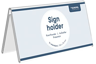 EUROPEL Présentoir chevalets de table, 21x10cm, 350082, acrylique transparent