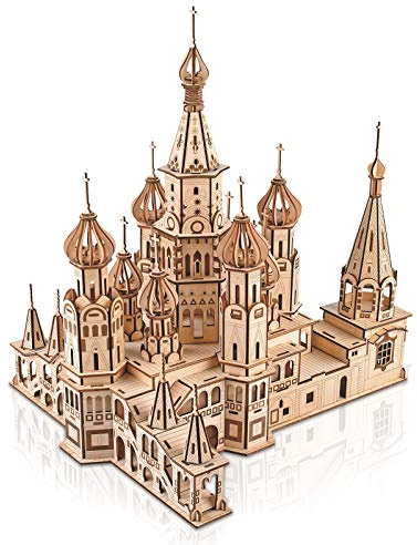 GuDoQi Puzzle 3D Madera, Maqueta de Catedral de San Basilio para Montar, Rompecabezas Madera 3D para Construir, Kit de Manualidades DIY, Manualidade de Montaje, Pasatiempos para Adultos