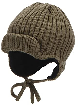 Sterntaler Baby Mädchen Strickmütze GOTS Mit Aufschlag und Bindeband - Aus Baumwolle - Dunkelgrün, 51