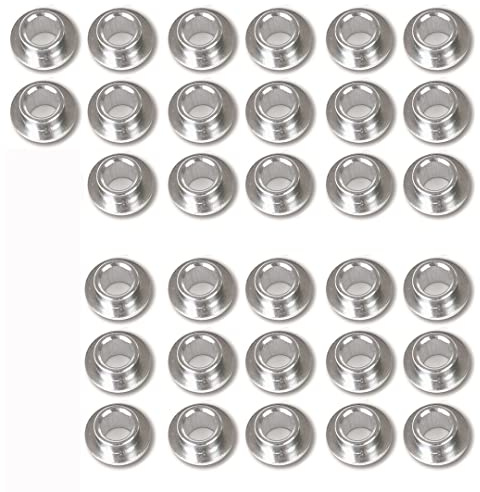 SzBlaZe 32 Pieces Aluminum Durable Bushing Bearing Spacers for Inline Skates, Roller Skates, Skateboards, Longboards for 8mm Screws (Silver)
