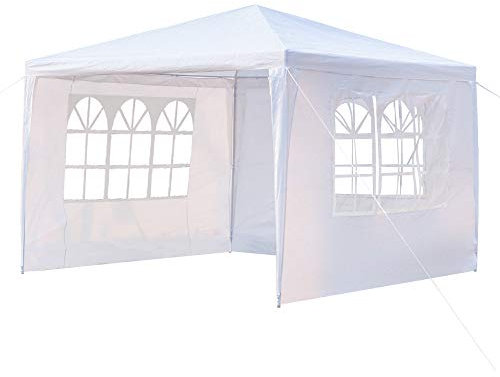 3x9M/3x6M/3x3M Tonnelle Tente Gazebo Pavillon de Jardin Tente de Réception，pour Fête/Mariage/BBQ (3X3M, 3 Bâches)