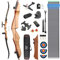 Bogenschießen Recurve Bogen Set für Anfänger Erwachsene 66 68 70 Jugend Bogen Set 14-40lbs Takedown Langbogen Jagd Bogen für Rechtshand Sportbogen (70-30lbs, Bogenset 2-Schwarze gliedmaßen)