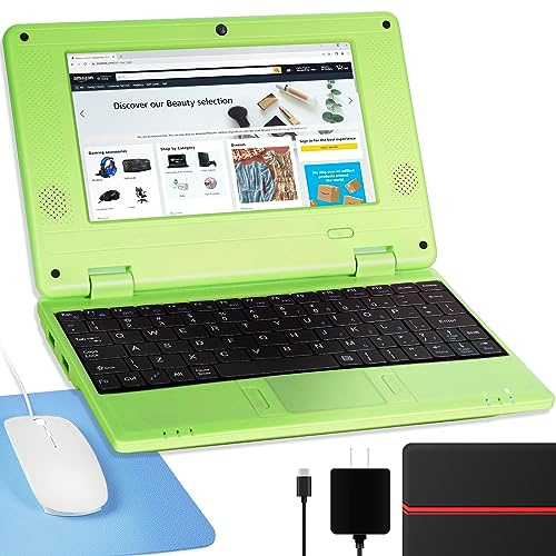 G-Anica GBook Laptop Computer(7 inch), Quad Core Powered by Android 12.0, Netbook Computer with WiFi, Webcam and Bluetooth, Mini Laptop with Bag, Mouse, and Mouse Pad for Kids