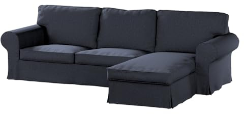 Dekoria Ersättning för överdrag för Ektorp, 2-sitsig soffa med Recamiere-soffa, lämplig för modell Ektorp, mörkblå