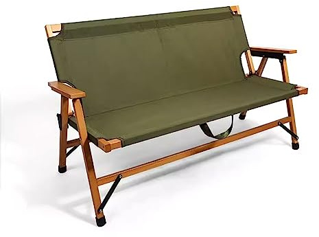 Bänk Park Bänk Utomhus Hopfällbar Trädgårdsbänk, Massivt Trä och Oxford-tyg Vacker Textur, Design med Förvaringsutrymme På Ryggen, Svart/Grönön (Color : Green)