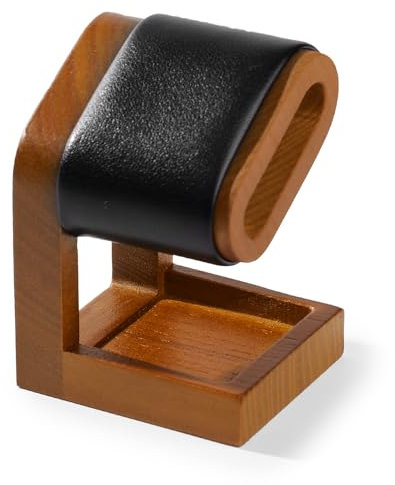 Oirlv Semplice Legno Massiccio Supporto per Orologio, Portaorologi In Legno,Portaorologi(Nero)