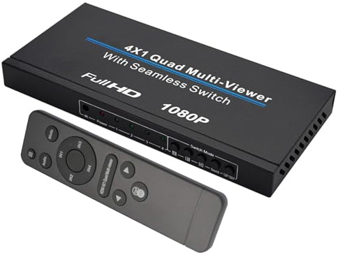 4-i-1 HD-adapter-HD-ljudextraktor, videofördelare, HD-väljare förlängare | Sömlös switch för TV-box, projektor, bärbar dator, HD-splitter för hemmabruk, videobrytare för sömlösa skärmar