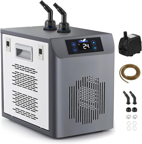 BAOSHISHAN Aquarium Chiller 160L Water Cooler Fish Tank,Quiet Compressor Touch Screen Aquarium Cooler for Hydroponics Axolotl Coral Crystal Shrimp