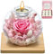 WEIZIWAN Gifts for Women, Eternal Preserved Real Rose,Forever Rose in Glass Dome with 18 Scented Candles (9 Bergamot, 9 Rose), Mothers Day Valentine Christmas Birthday Gifts for Mum Girlfriend Wife