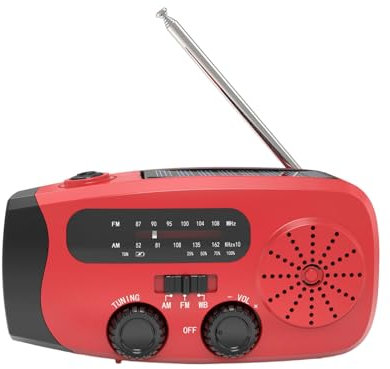 Petite Radio Portable AM FM | Radio à avec Chargeur - Alimentation Solaire, Manivelle et USB - Lecteur MP3 Polyvalent pour Randonnée, Camping, Urgences et Activités en Extérieur