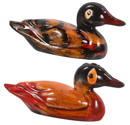 GLEAVI Estatuas De Pato Mandarín 2 Piezas Decorativas para Bodas Esculturas De Resina Adornos Feng Shui Manualidades Hogar Obsequio De San Valentín Figuras De Amor y Lealtad