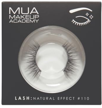 MUA Lashes, Natural Effect False Eyelashes #110, Pack of 1 | Reusable Strip False Eyelashes for Soft Glam & Everyday Wear, Vegan & Cruelty Free