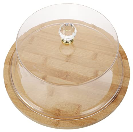 Mobestech Para Pasteles Transparente Tapa De Bambú Campana Para Tartas Soporte Para Comidas Adecuado Para Fiestas Suministros De Cocina