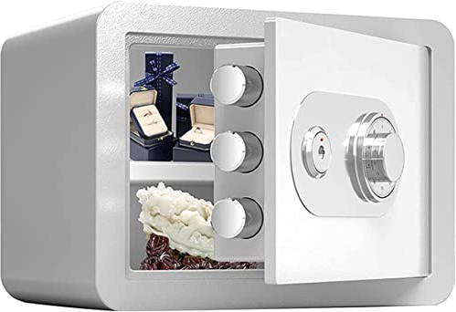 Caja fuerte de pared ignífuga pequeña con cerradura y llave, caja fuerte de seguridad de acero para el hogar, oficina, negocios y hotel, diseño compacto para una fácil instalación.