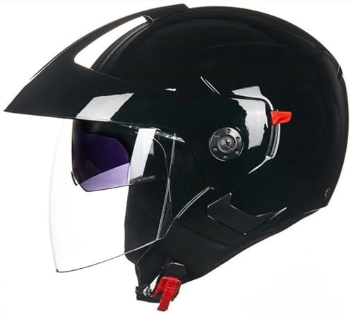 Casco Moto Jet para Hombres Y Mujeres ECE/Dot Homologado Media Cara Casco Motocicleta con Visera Cascos Half-Helmet Scoote Cascos Abiertos De Moto Cuatro Estaciones 4,L