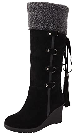 2026 Botines para mujer Botas largas Botas de nieve Botas de algodón para mujer Botas de tobillo, Negro , 42 EU
