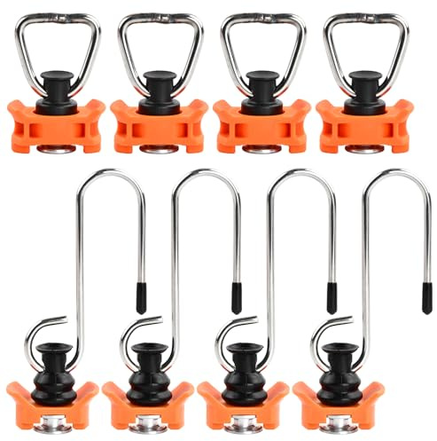 Aohyue 8 Pieces Airline Rail Accessories Hooks, Hanging S-Hooks with Single Stud/Single End Fitting, Ideal Accessory for Safe Lashing and Transport