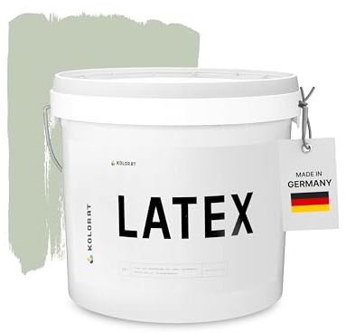 Kolorat® Latexfarbe, Frisches Salbeigrün 2.5L – Abwaschbare Wandfarbe für innen – Hochdeckend & geruchsarm – Seidenmatt & – Perfekt für Küche, Bad, Flur, uvm. – Made in Germany