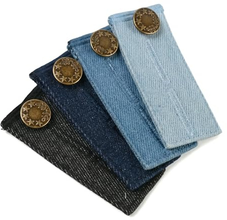 Daleweo byxförlängning dam, byxknapp förlängning jeans, mammabyxor linning expander, knappförlängning för byxor, 4 stycken