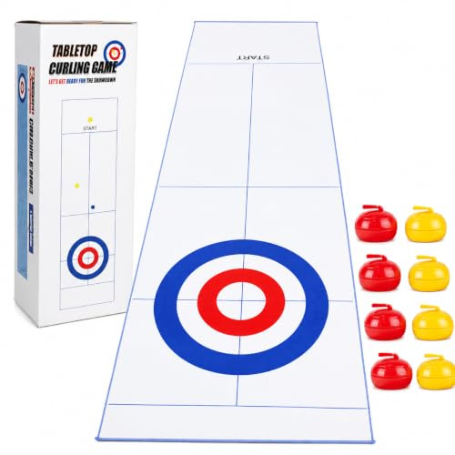 Tabletop Curling Game, Shuffleboard Game Set, Classic Shuffleboard Table Games for Family, Ideal for Party Leisure Desktop Interactive Curling Game Play