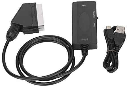 Phefop HDMI Till SCART-konverterare, 1080P HDMI-ingång SCART-utgång | Plug and Play, 5V DC ström, Bakåtkompatibel med HDMI 1.3, För HDTV-monitorprojektor