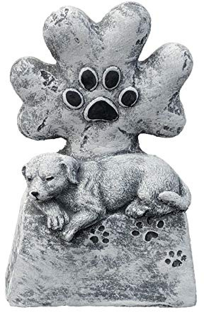 stoneandstyle Gravsmycke grav sten hund med tass, frost och väderbeständig, massiv stennjutning