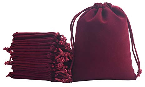 KONMAY - Bolsa de terciopelo suave con cordón (12 x 15 cm, 20 unidades)