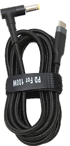 Zunate Laptop-Ladekabel, 20V/5A 100W USB Typ-C auf DC 5,5 X 1,7 Mm Schnellladestabiles, Verschleißfestes Laptop-Netzteilkabel,für Aspire ES1-512 711 PA-1450-26