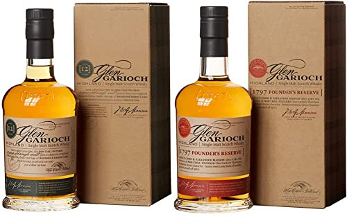 Glen Garioch 12 ans Single Malt Scotch avec étui, Whisky Écossais 48% - 70cl & 1797 Founder's Reserve Single Malt Scotch avec étui, Whisky Écossais 48% - 70cl