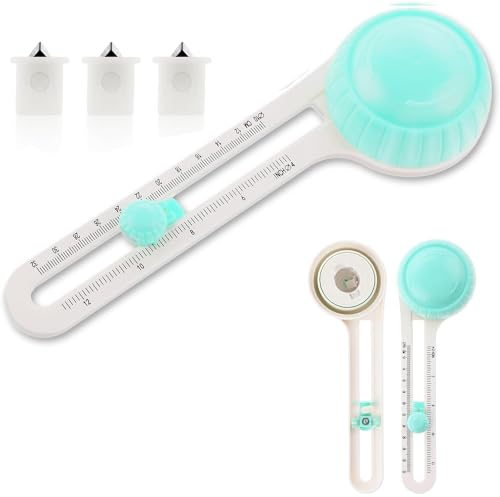 Bogoro Coupe-Papier Circulaire Avec 3 Lames Pour Circulaire 4 à 12 Pouces Avec Capuchon Protection Circulaire Pour Coupe-Cercle Papier Couteau Coupe Rond Pour Arts Et Travaux Manuels