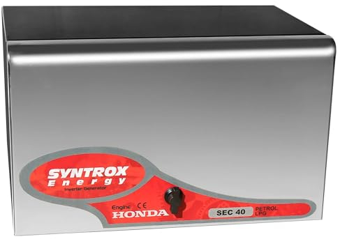 Syntrox Energy 4,0 KW Edelstahl Notstrom Aggregat Honda Generator Stromerzeuger Bozot, effizient und langlebig, für den Einsatz im Freien, mit niedrigem Schallpegel