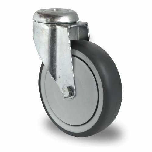 KM - Rueda giratoria (80 mm, orificio trasero, 80 kg, para muebles, máx. 80 kg)