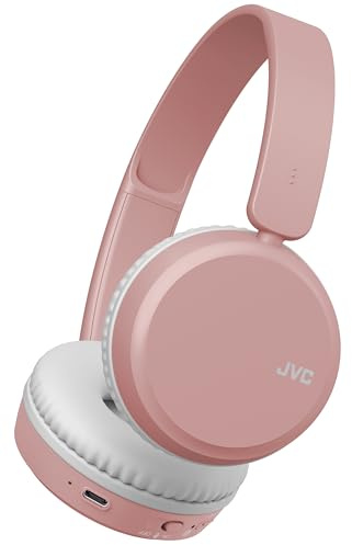 JVC HA-S36W-P Casque Supra-auriculaire Bluetooth sans Fil, 35 Heures d'écoute sans Fil, Coussinets Souples pour Un Ajustement sûr et Confortable, Fonction Bass Boost pour Un Son Dynamique des Basses