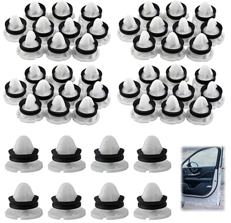 50Pcs Clips de Fixation Attaches Garniture, Retenue Vehicle Clips Rivets en Plastique Compatible avec Peugeot 308 508 DS4 C4 OEM 7703077476 Agrafe de Panneau Garniture Intérieure et Porte(Blanc)