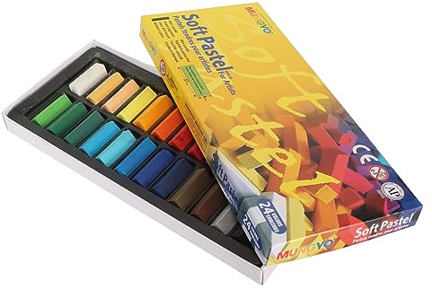 Haofy Bastoncini Pastello Morbidi 24 Colori Gessetti da Disegno Lisci e Sfumabili, Resistenti Allo Sbiadimento, per Progetti Artistici, Uso in Classe, Artigianato Domestico