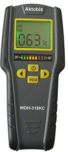 Aktobis Feuchteindikator Feuchtemesser Materialfeuchte Messgerät WDH-318KC inkl. 9 V Qualitätsbatterie